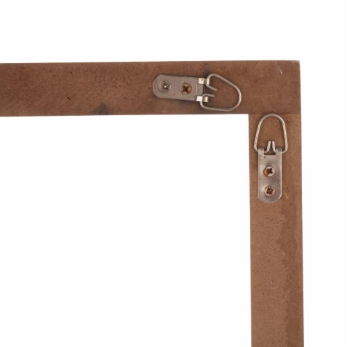 Glitzhome Wooden Window Frame with Artificial Chrysanthemum Wreath Perspective: back