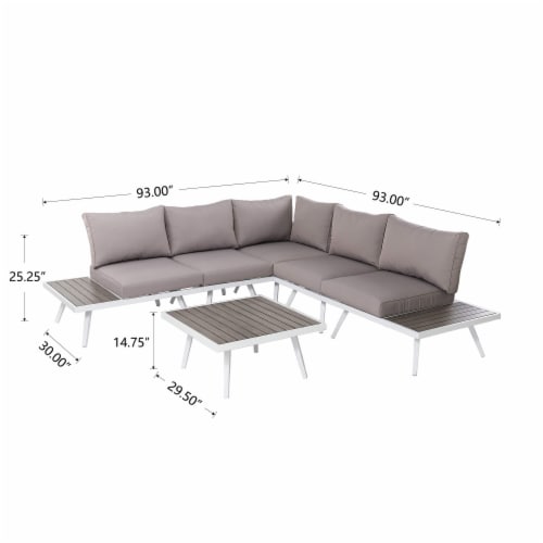 Glitzhome 6 Piece Outdoor Aluminum Sectional Sofa Set With Cushions Set of Six Mariano s
