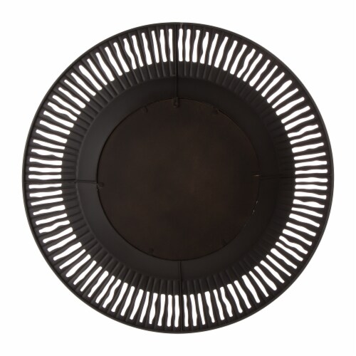 Glitzhome Vintage Industrial Metal Round Classic Wall Mirror Perspective: back