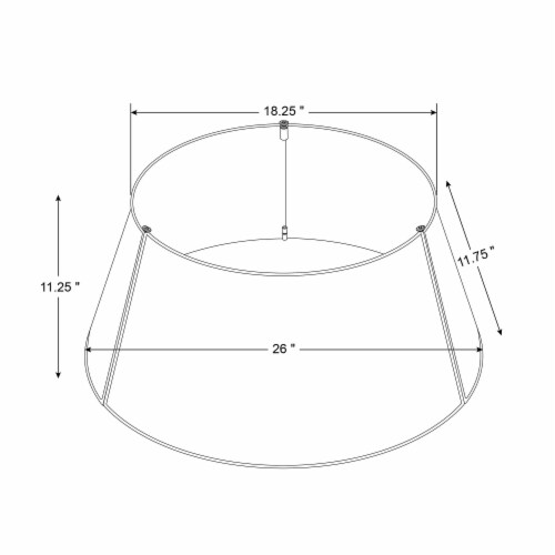 Glitzhome 26 Inch Diameter Red Hammer-harden Metal Tree Collar Perspective: back