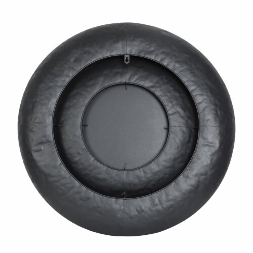 Glitzhome Round Metal Wall Mirror - Black/Gold Perspective: back