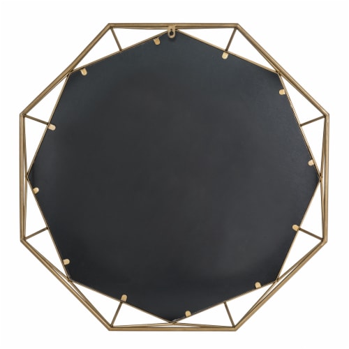 Glitzhome Deluxe Golden Octagonal Metal/Glass Wall Mirror Perspective: back
