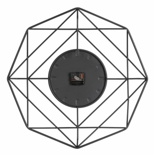 Glitzhome 24.02 Inches Large Metal Frame Wall Art Non Ticking Clock Wall Clock Perspective: back