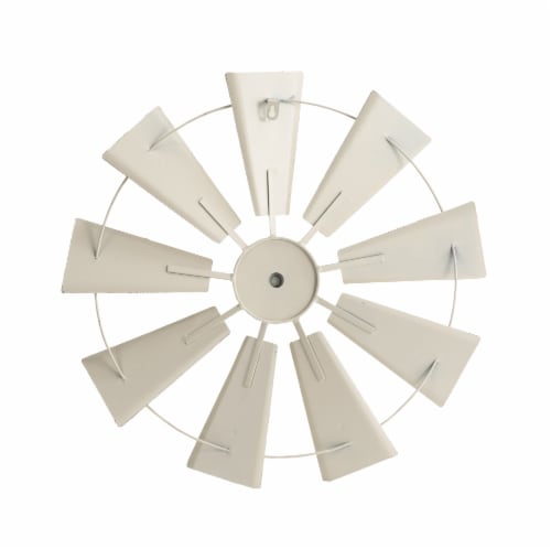 Glitzhome Rustic Farmhouse Round Metal Windmill Wall Decor, Country Farm Home Decoration Perspective: back