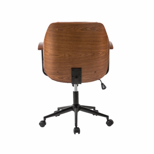 Glitzhome Russet Leatherette Adjustable Swivel Desk Chair - Coffee, 38 ...