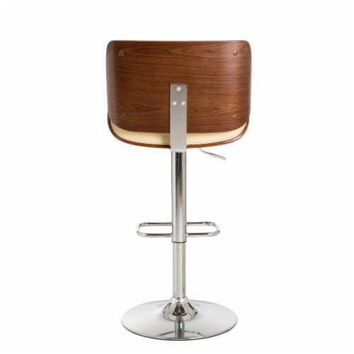 Glitzhome Adjustable Height Swivel Bar Stool - Cream Perspective: back