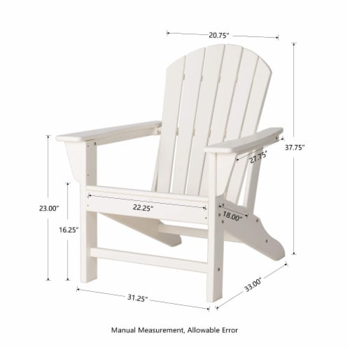 Glitzhome All-Weather Adirondack Chair - White Perspective: back