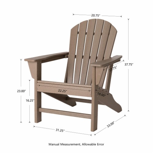 Glitzhome Adirondack Chair - Tan Perspective: back