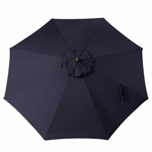 Glitzhome Aluminium Self Tilt Market Patio Umbrella - Navy Blue Perspective: back