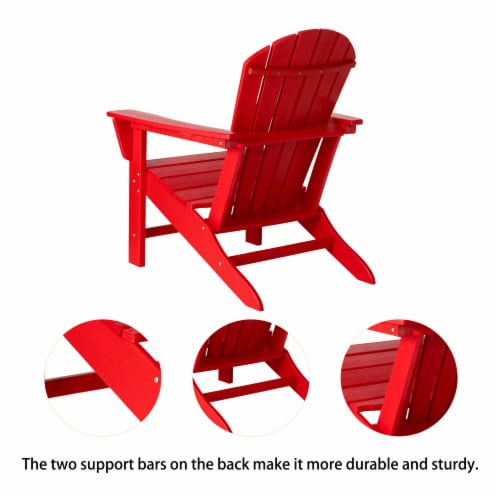 Glitzhome Adirondack Chair - Red Perspective: back