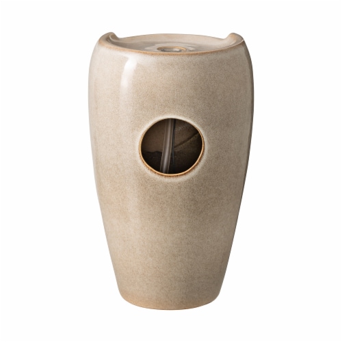 Glitzhome Ceramic Outdoor Fountain - Ivory Perspective: back