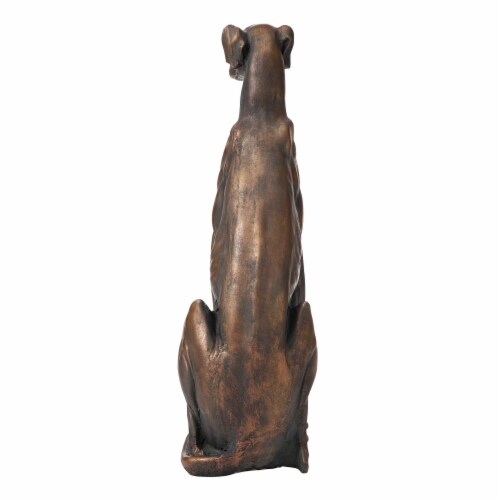 Glitzhome 30.25 Inch H MGO Sitting Greyhound Dog Statue-Left Perspective: back