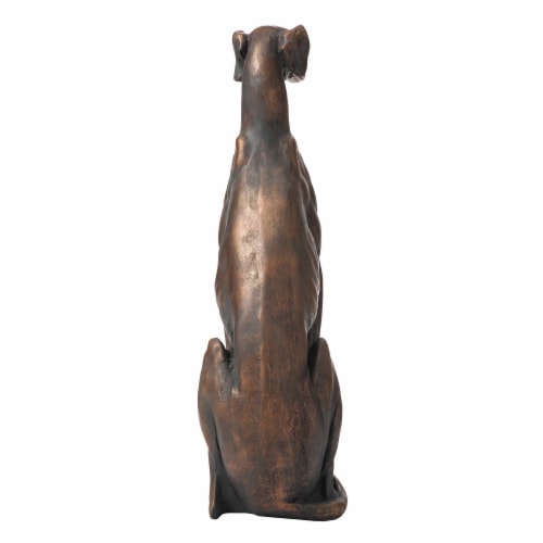 Glitzhome 30.25 Inch H MGO Sitting Greyhound Dog Statue-Right Perspective: back