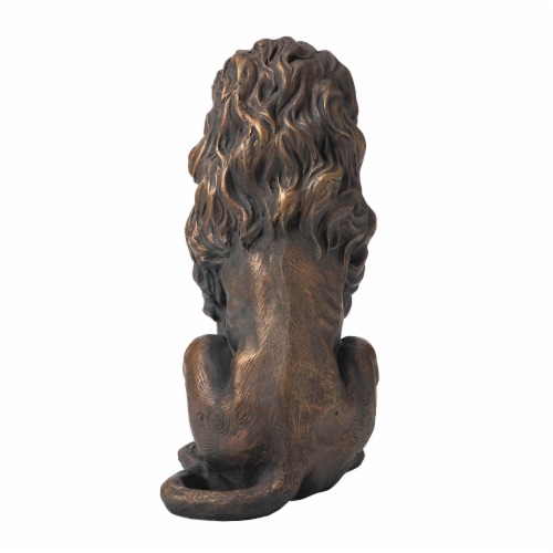 Glitzhome Guardian Sitting Lion Garden Statue Perspective: back