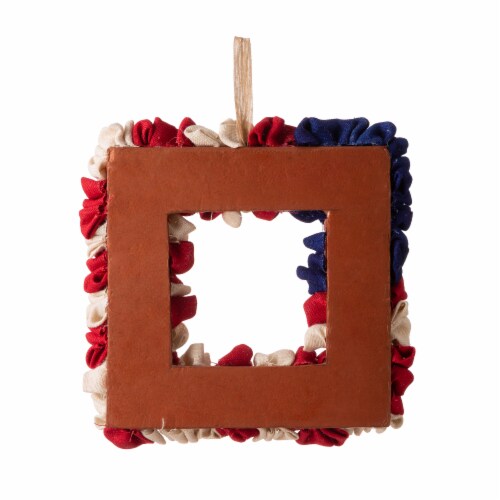 Glitzhome Americana Square Fabric Wreath Perspective: back