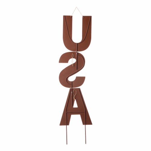 Glitzhome Patriotic Metal USA Yard Stake Perspective: back