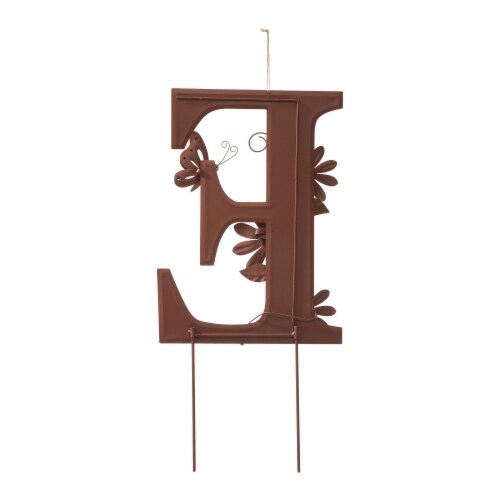 Glitzhome WELCOME with Flowers Yardstake or Wall Decor Perspective: back