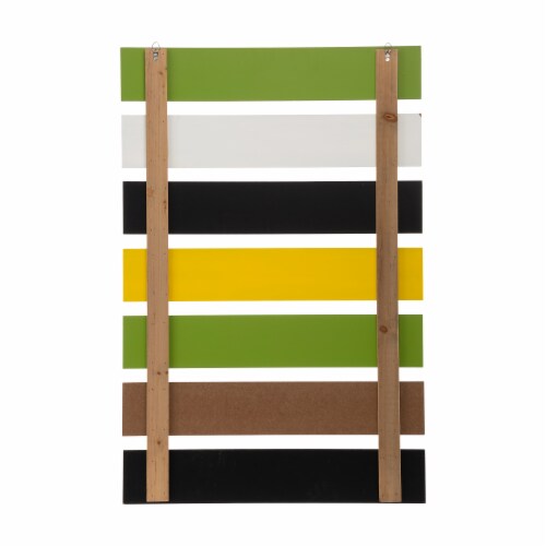 Glitzhome Oversized Wooden Pallet Porch Rules Wall Sign Decor Perspective: back