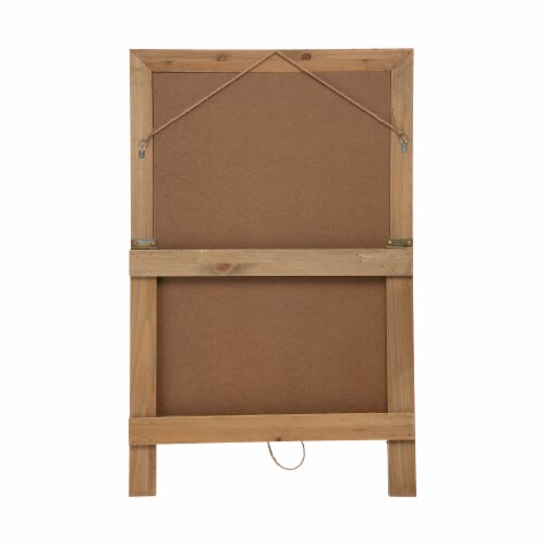 Glitzhome "Welcome to the Porch" Wood Framed Easel Porch Sign with Flowers Perspective: back