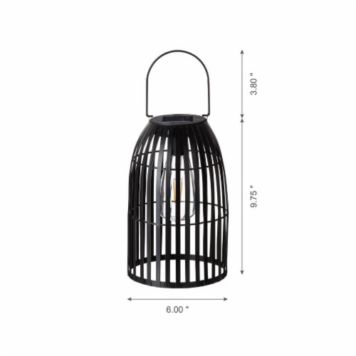 Glitzhome 9.75 Inch Outdoor Solar Light Metal Woven Lantern