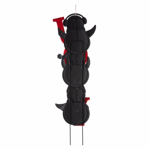 Glitzhome Joy Penguin Metal Yard Stake Perspective: back