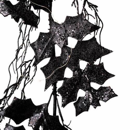 Glitzhome 6 Feet Length Lighted Halloween Bat Garland Perspective: back