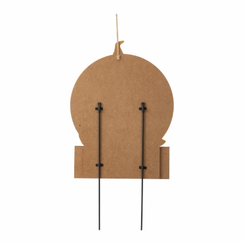 Glitzhome 30 Inch Tall Halloween Wooden & Metal Witch Yard Stake or Wall Decor Perspective: back