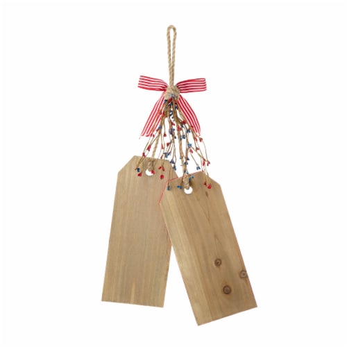 Glitzhome 19.5 H Wooden Patriotic/Americana Doorknob Hanging Decor Perspective: back