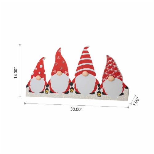 Glitzhome 30 Inch Length Christmas Gnomes Metal Tree Collar Perspective: back