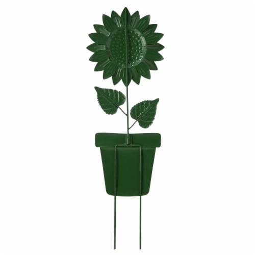 Glitzhome 36 Inch H Metal Inch Welcome to the Garden Inch Sunflower Yardstake Perspective: back