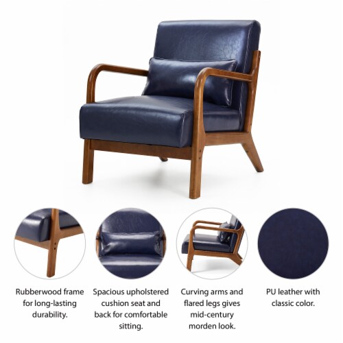 Dark blue leather chair 2025
