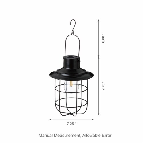 Glitzhome 9.75 Inch Metal Wire Solar Powered Outdoor Hanging