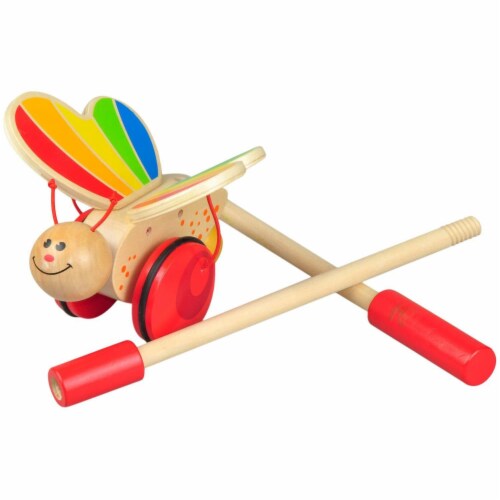 Hape Children s Butterfly Wooden Push and Pull Activity Walking Toy for Toddlers 1 Unit Mariano s