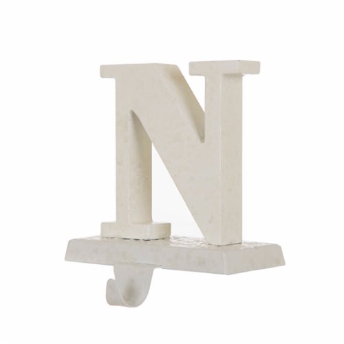 Glitzhome 5.91 Inch Tall Wooden/Metal NOEL Stocking Holder Set Perspective: back