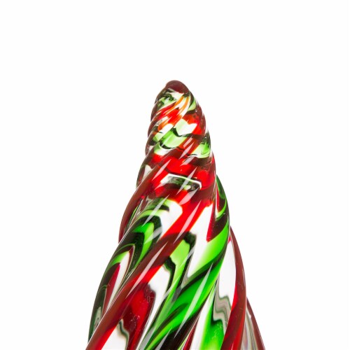 Glitzhome Glass Christmas Tree Table Decoration Perspective: back