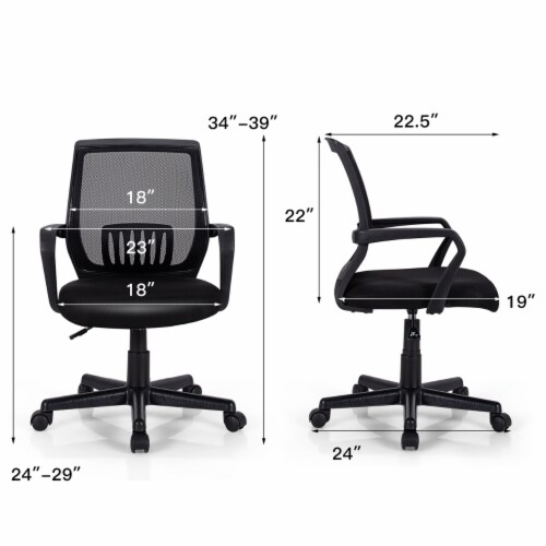 Costway Mid-Back Mesh Chair Height Adjustable Executive Chair w/ Lumbar Support Perspective: back