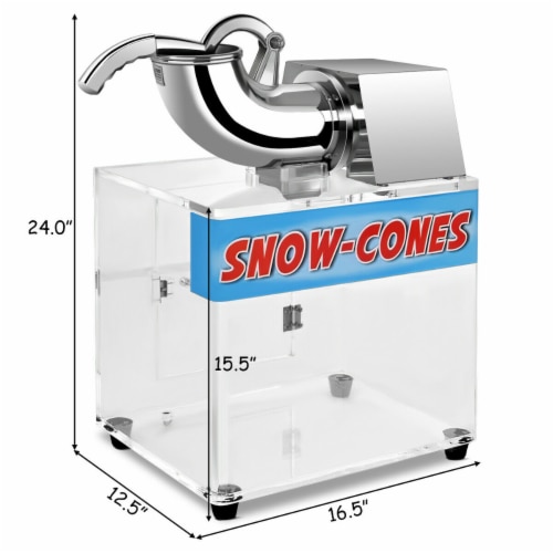 Costway Electric Snow Cone Machine Ice Shaver Maker Shaving Crusher Dual Blades Perspective: back