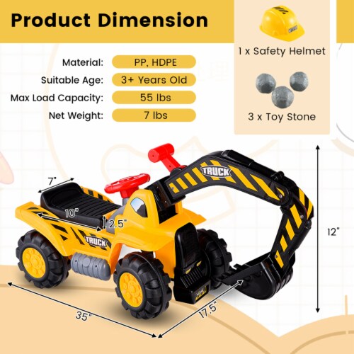 Yellow ride on excavator scooter cheap