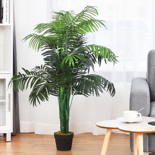 Gymax Artificial Areca Palm Decorative Silk Tree w/Basket 3.5 Feet Holiday Decor Perspective: back