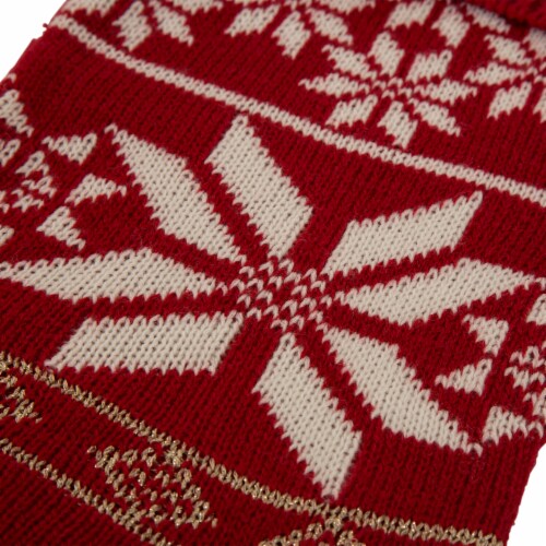 Glitzhome 24 Inch Length Knitted Snowflake Acrylic Christmas Stocking Perspective: back