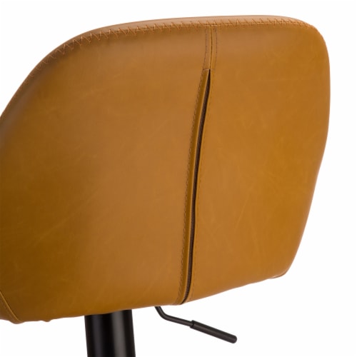 Glitzhome Set of Two Mid-Back Bar Stool with Adjustable Heigh Swivel Industrial Pub Barstools Perspective: back