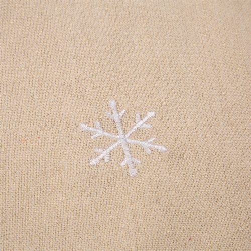 Glitzhome Fabric Christmas Tree Truck Skirt - Light Brown / Red Perspective: back