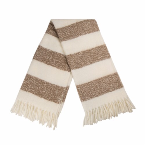 Glitzhome Jacquard Woven Caramel Striped Throw Perspective: back