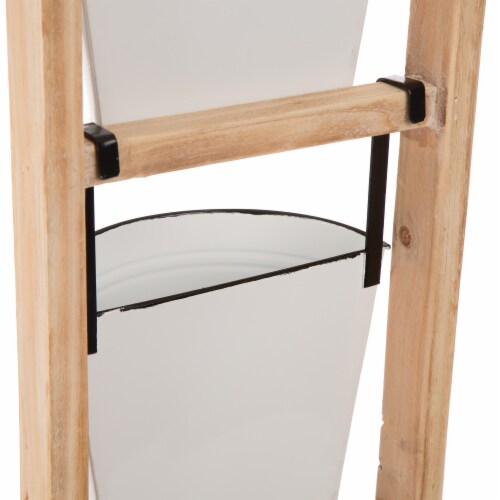 Glitzhome 3-Tier Leaning Ladder Planter Perspective: back