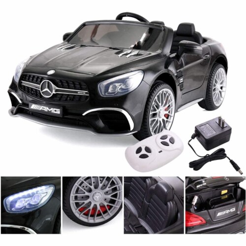 TOBBI Kids Rechargeable Battery Ride On Toy Mercedes Benz Car w/Remote, Black Perspective: back