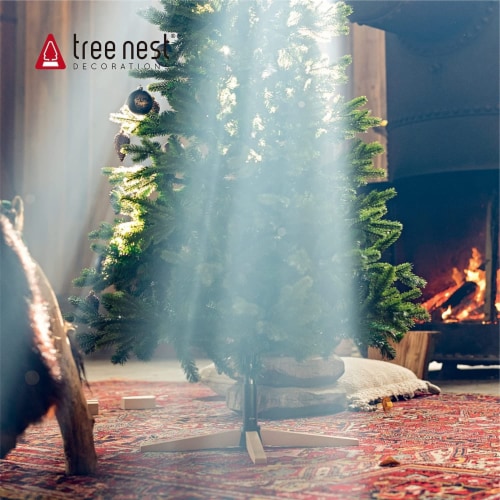 Tree Nest Medium Gentle Christmas Tree Stand for Artificial Trees, Black Perspective: back