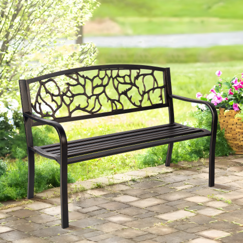 Dovelina 50 in Waterproof Iron Garden Patio Outdoor Bench 34 50 Mariano s