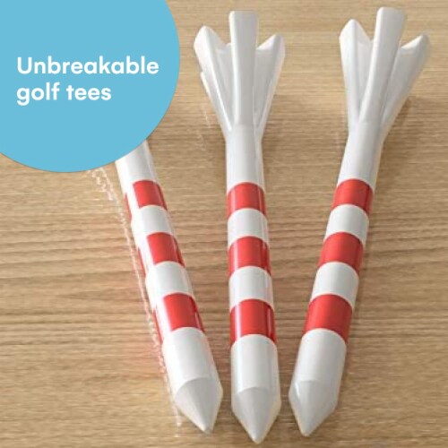 Noa Store 3 1/4  Plastic Golf Tees - 150 Tees in Bulk - White and Red Perspective: back