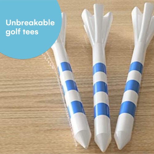 Noa Store 3 1/4  Plastic Golf Tees - 150 Tees in Bulk - White and Blue Perspective: back