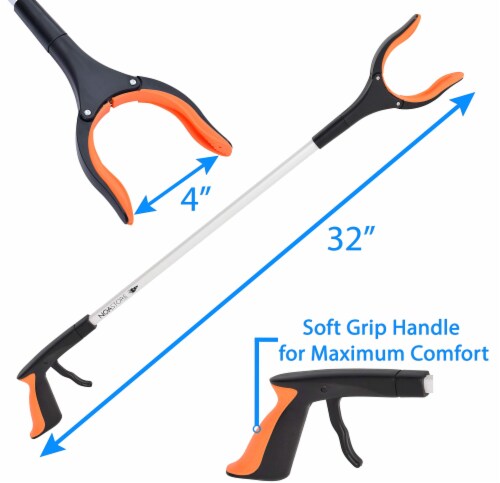 Noa Store Rotating Reacher Grabber - 32  Orange Handy Mobility Aid Perspective: back
